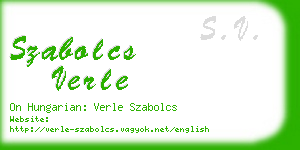 szabolcs verle business card